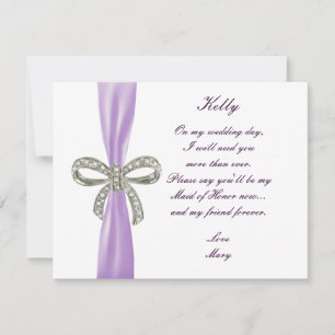 Cartão de Madrinha de casamento de Casamento com A