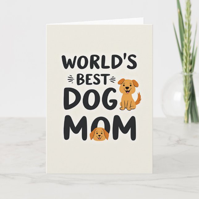 Cartão de Mãe Adoradora de Cachorro (Frente)