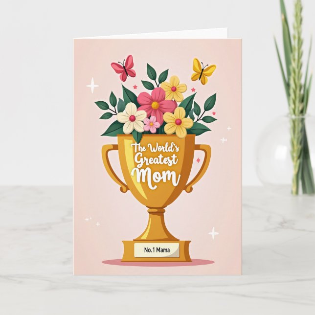 Cartão de Mãe Amada Troféu Radiante (Frente)
