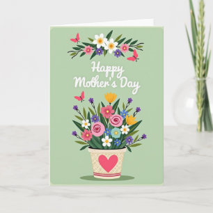 Cartão de Mãe Amor Botânico