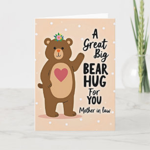 Cartão de Mãe com Abraço de Urso Amoroso