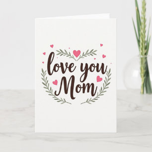 Cartão de Mãe com Letra Desenhada à Mão