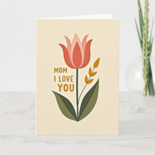 Cartão de Mãe Coral Tulip Amor