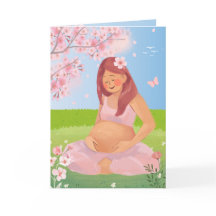 Cartão de Mãe da Natureza com Grávida Pastel Encan