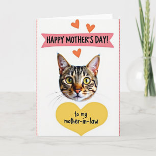 Cartão de Mãe de Gato Malhado