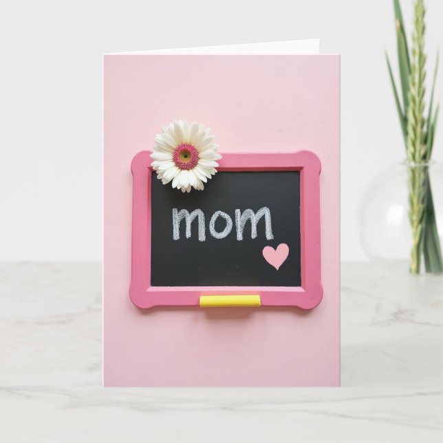 Cartão de Mãe de Quadro Negro Rosa (Frente)