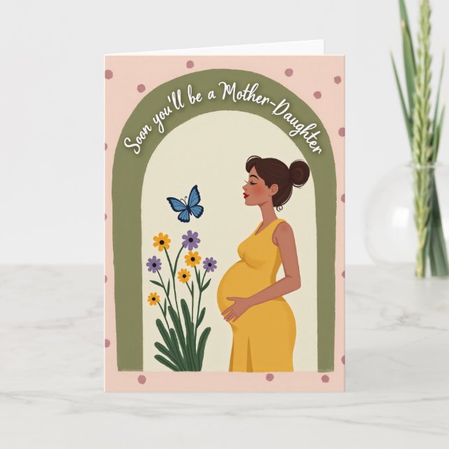 Cartão de Mãe e Filha Em Breve (Frente)
