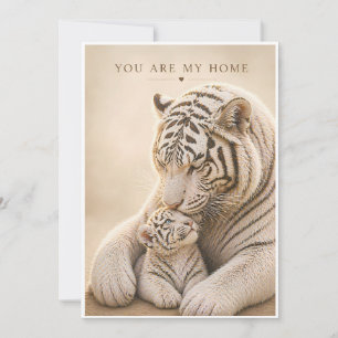 Cartão de Mãe e Filhote de Tigre Branco - Você É M