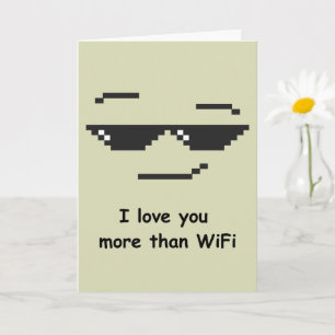 Cartão de Mãe Engraçado Te Amo Mais do Que WiFi
