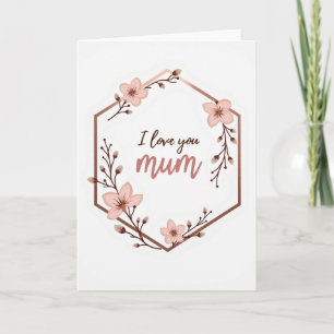 Cartão de Mãe Floral de Coração