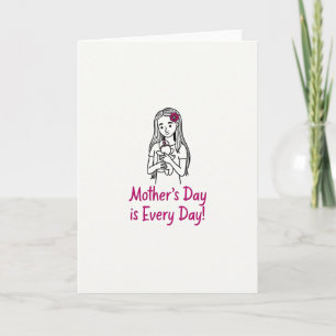 Cartão de Mãe Floral Magenta