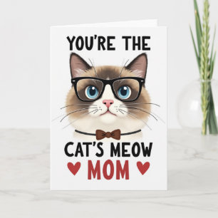 Cartão de Mãe Gatinho Listrado