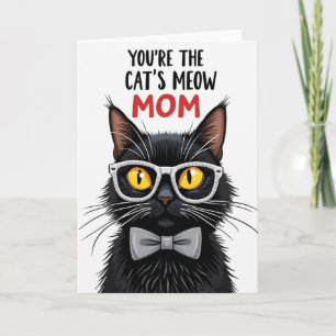 Cartão de Mãe Gato Preto Fosco