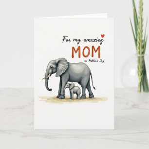 Cartão de Mãe Incrível Elefante