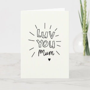 Cartão de Mãe Minimalista de Coração