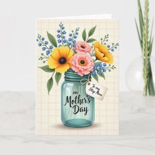 Cartão de Mãe Postiça Floral