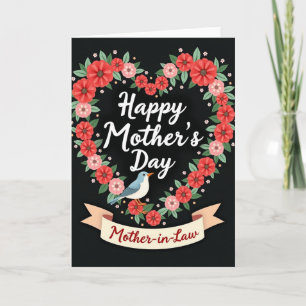 Cartão de Mães Coração Floral
