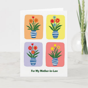 Cartão de Mães de Flor de Vaso Listrado