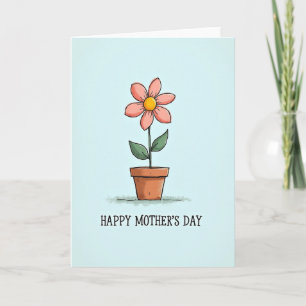 Cartão de Mães Plaid Rosa Blossom