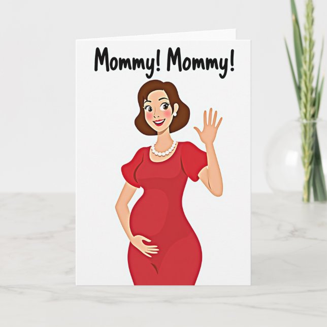 Cartão de Mamãe Feliz para Ser (Frente)