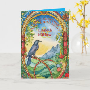 CARTÃO DE MÃO PERSONALIZADO PAGAN CELTIC RAVEN