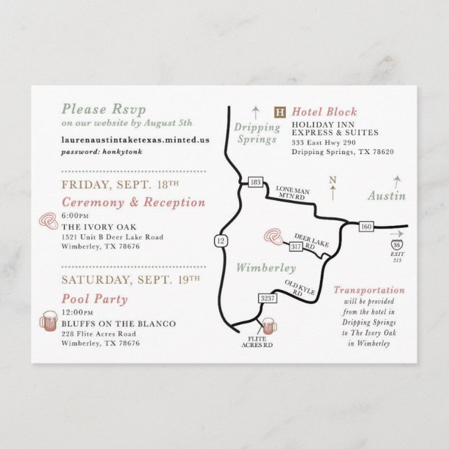 Cartão de Mapa Casado - FOR LAUREN (Frente)