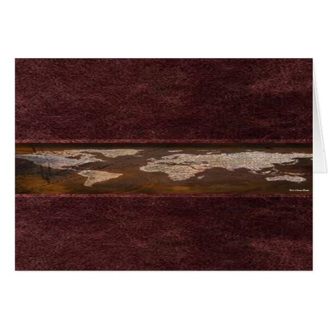 Cartão de Mapa Mundial (Frente Horizontal)