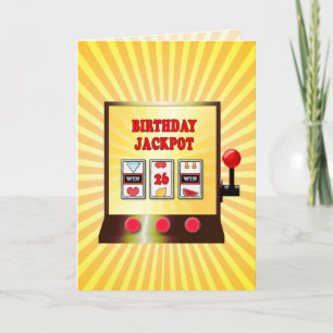 Cartão de máquina com slot para aniversário de 