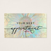 cartão de marcação de girassol faux foil