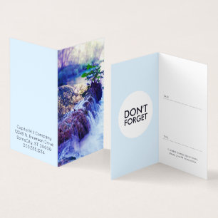 cartão de marcação dobrado de água