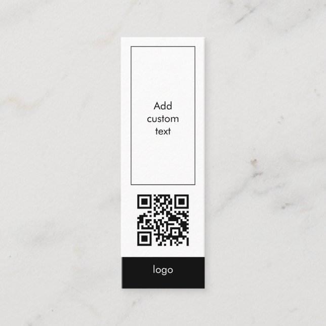 cartão de marcador branco simples de código qr per (Frente)