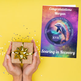 Cartão de marco de recuperação de golfinho persona