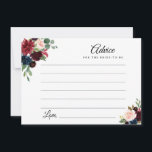 Cartão de marinho, burgundy e blush floral<br><div class="desc">Um simples design floral com belas flores de cor-de-água,  azuis marinho e cor-de-água rosa. Sinta-se livre para alterar as cores e os detalhes do texto.</div>