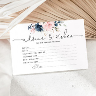 Cartão de marinho para casamento floral Advice e 