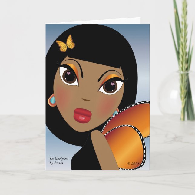 Cartão de Mariposa do La (borboleta) (Frente)