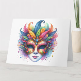 Cartão de Máscara Colorida Incrível