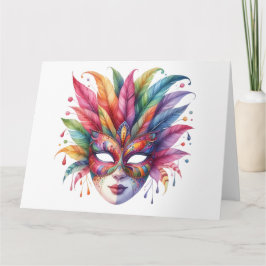 Cartão de Máscara Colorida Incrível