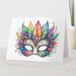 Cartão de Máscara Colorida Incrível