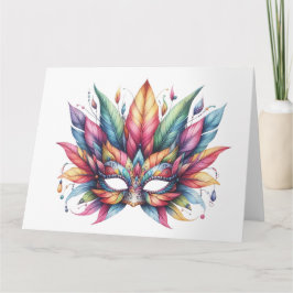 Cartão de Máscara Colorida Incrível