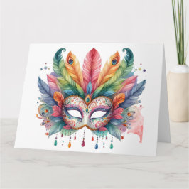 Cartão de Máscara Colorida Incrível