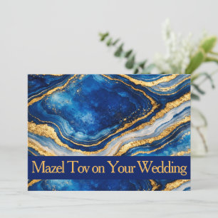 Cartão de Mazel Tov para Casamento, Ágata Azul Dou
