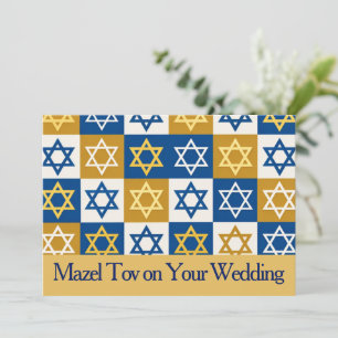 Cartão de Mazel Tov para Casamento, Estrela de Dav