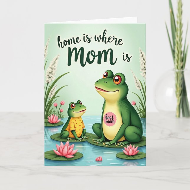 Cartão de Melhor Mãe do Sapo Verde (Frente)
