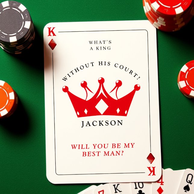 Cartão de Melhor Proposta de Homem do Rei dos Diam (King of Diamonds Poker Best Man Proposal Card
)