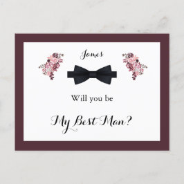 Cartão de Melhor Solicitação de Homem Dusty Rosa B