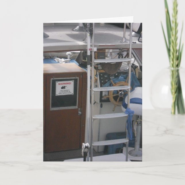 Cartão de Melhoras "Barco de Pesca Atarefado de Du (Frente)