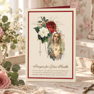 Cartão de Melhoras com Rosas do Rosário da Virgem 