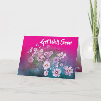 cartão de melhoras cosmos flor silvestre rosa