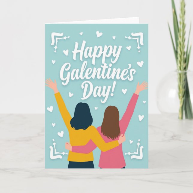 Cartão de Melhores Amigas do Dia das Galentines (Frente)