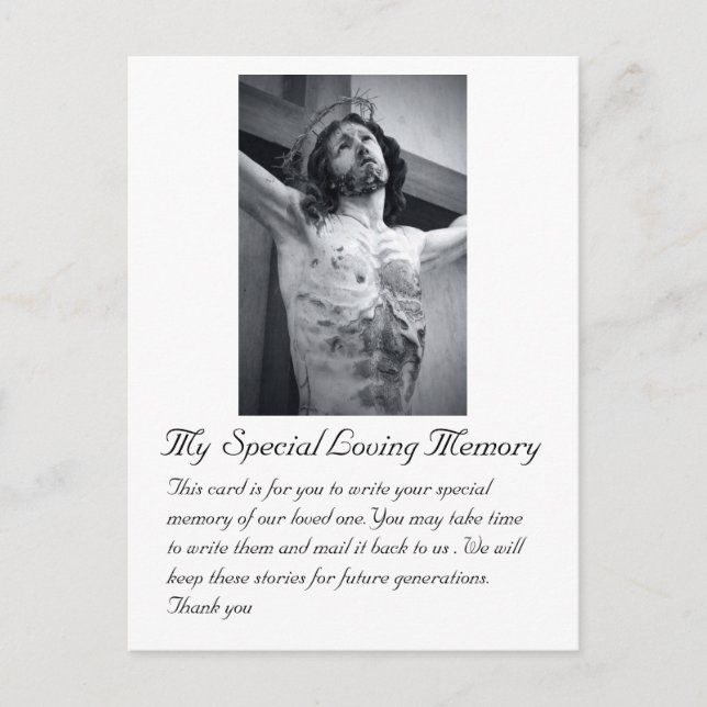 Cartão de Memória Especial de Casamento Funeral (Frente)